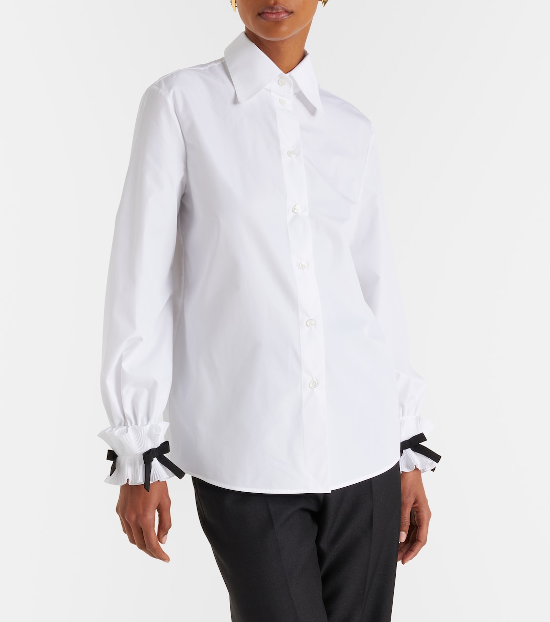 Chemise en popeline de coton à nœuds | Valentino