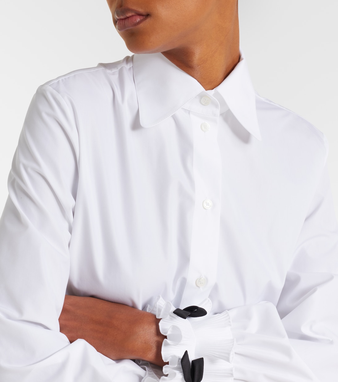 Chemise en popeline de coton à nœuds | Valentino