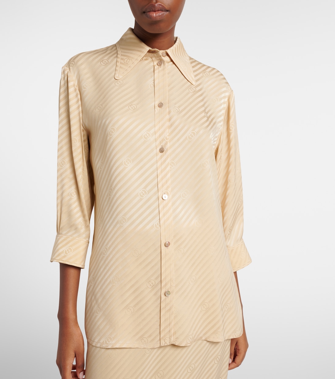 Interlocking G striped silk shirt | Gucci