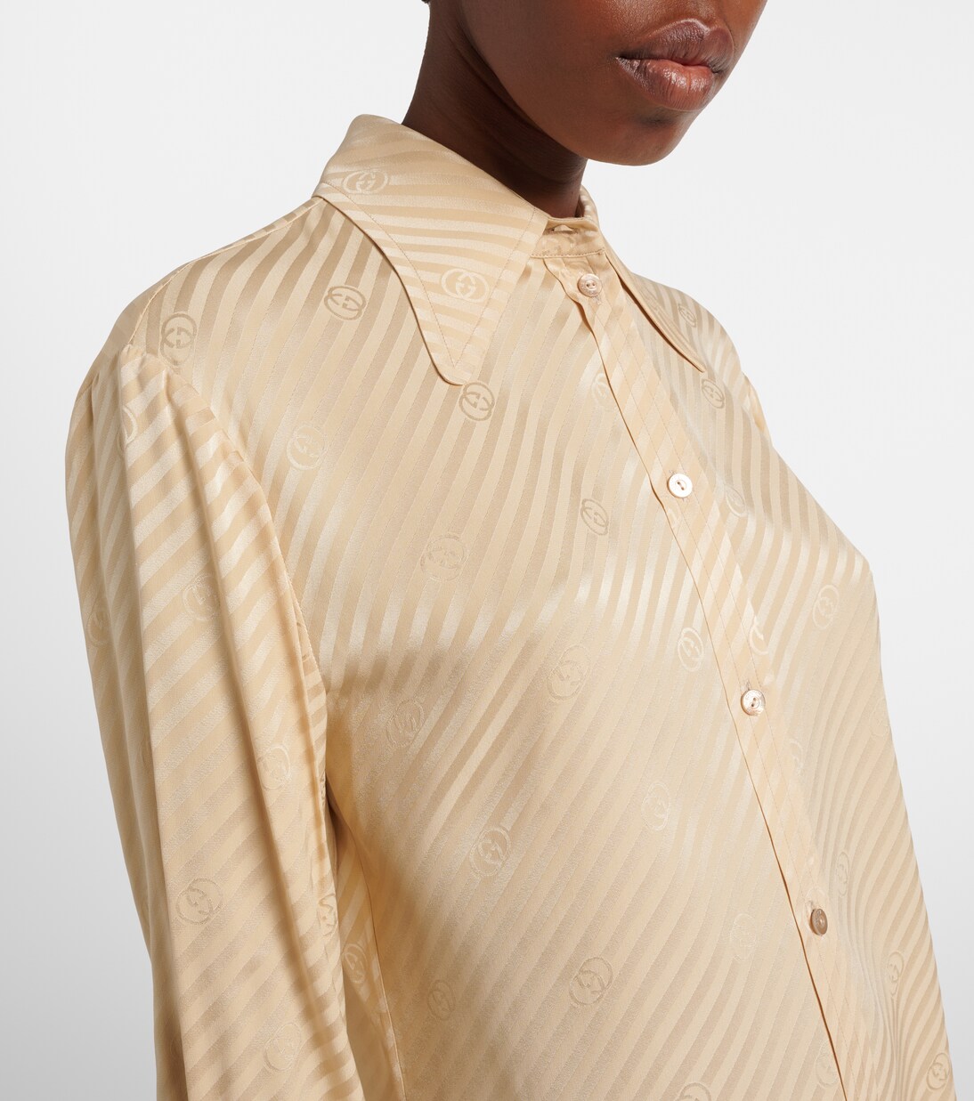Interlocking G striped silk shirt | Gucci