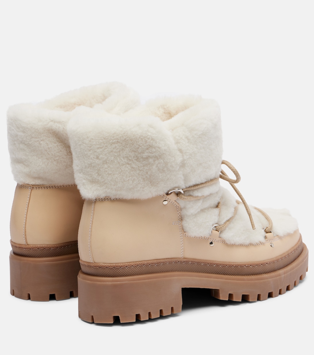 Shearling and leather ankle boots | Yves Salomon