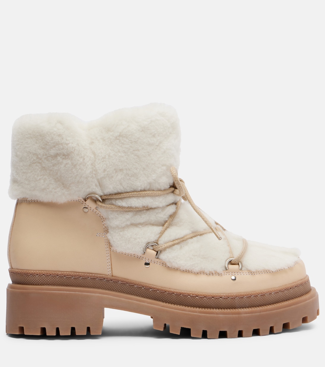 Shearling and leather ankle boots | Yves Salomon