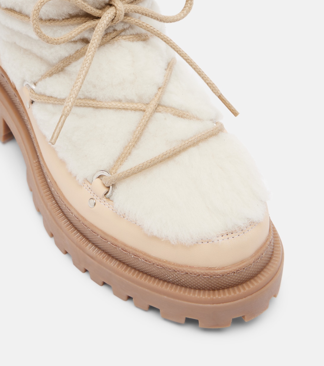 Shearling and leather ankle boots | Yves Salomon
