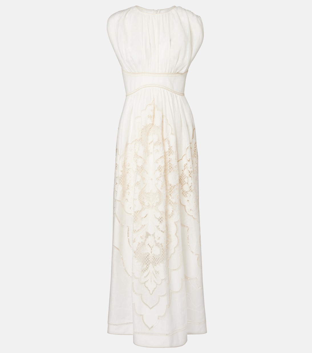 Robe longue Daylight brodée en lin | Zimmermann