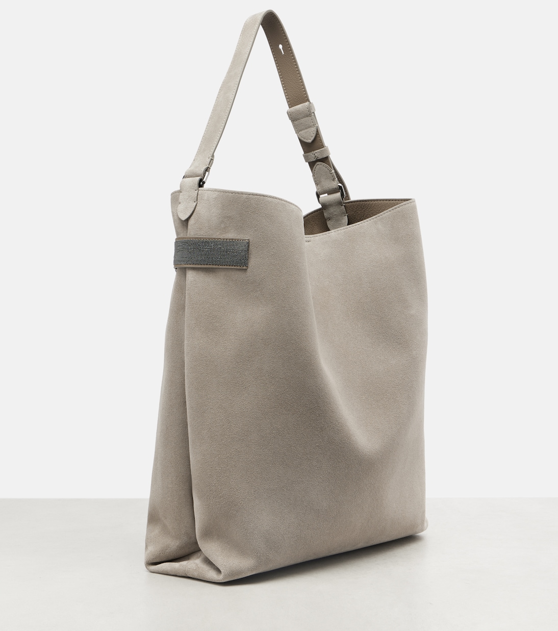 Tote Bag Essence Monili Large aus Veloursleder | Brunello Cucinelli