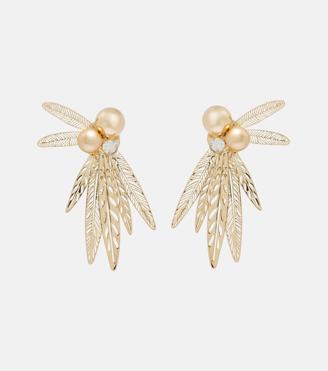 Crystal-embellished clip-on earrings | Carolina Herrera