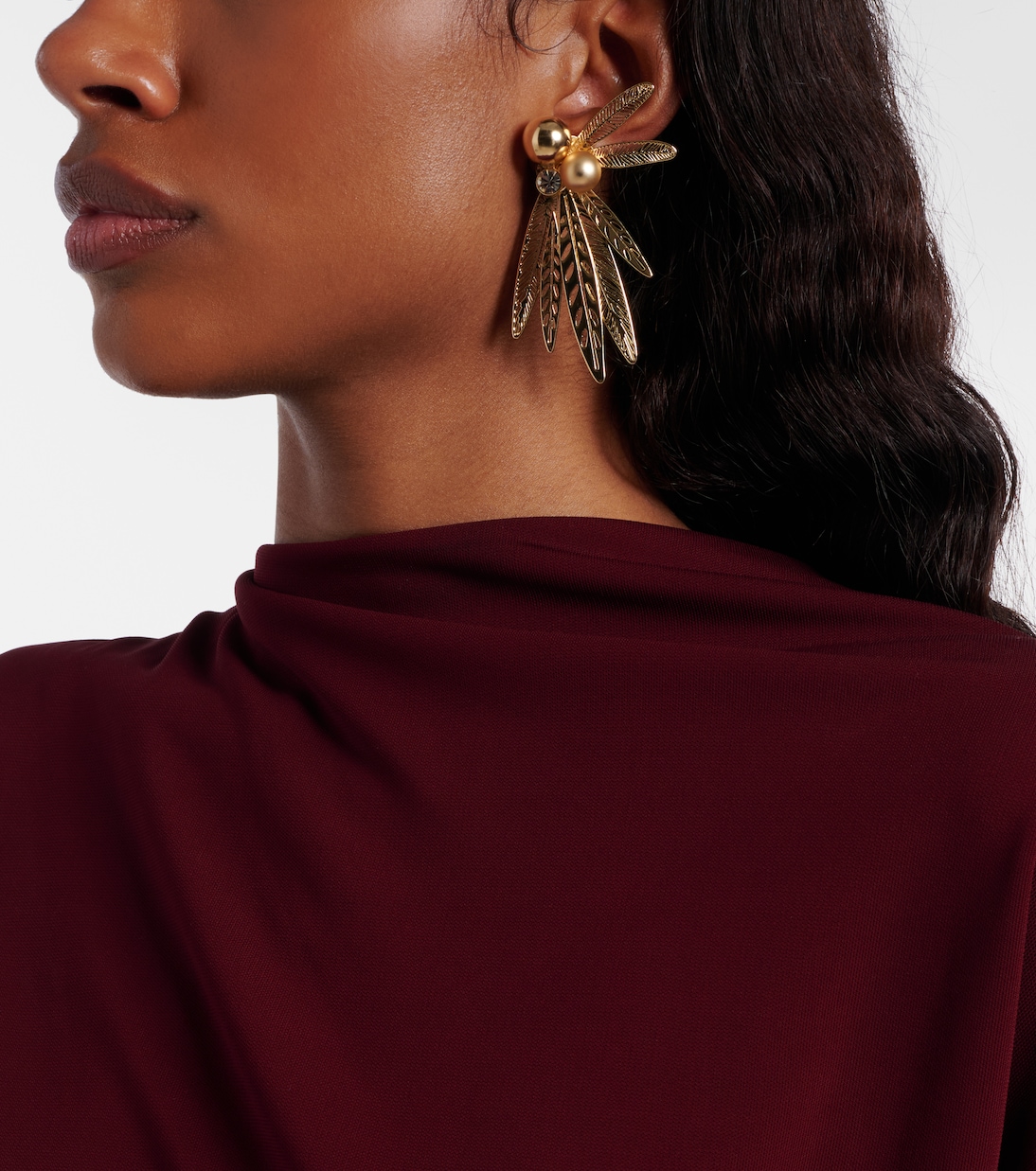 Crystal-embellished clip-on earrings | Carolina Herrera