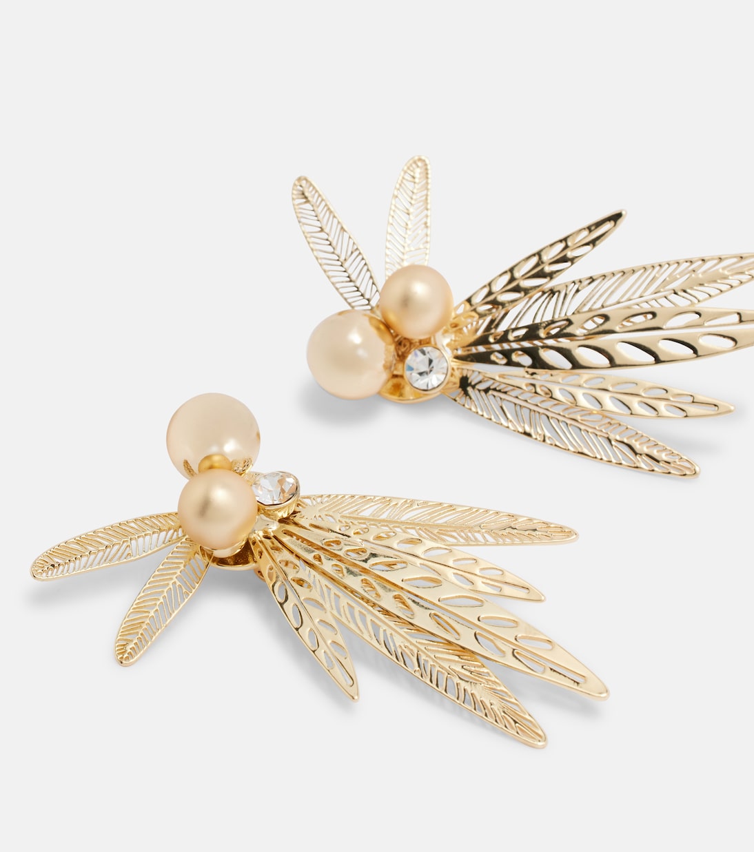 Crystal-embellished clip-on earrings | Carolina Herrera