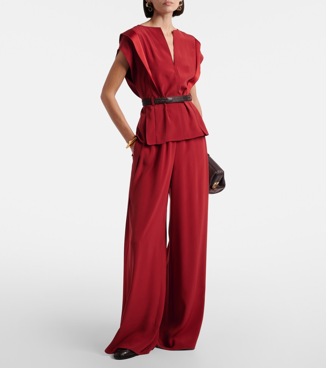 Pantalon ample en crêpe | Max Mara