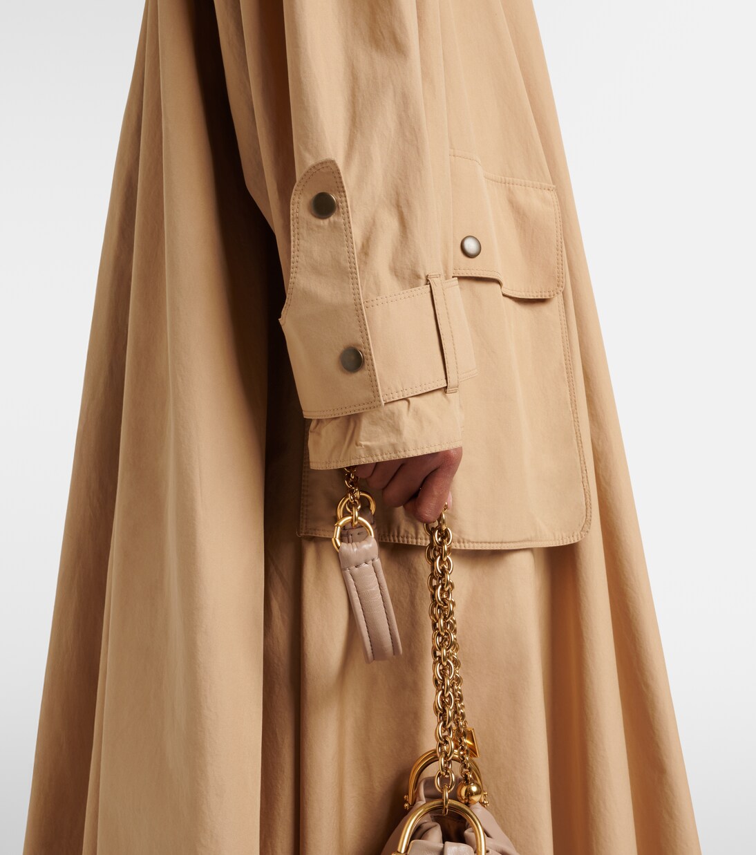 Scarf-detail cotton coat | Chloé