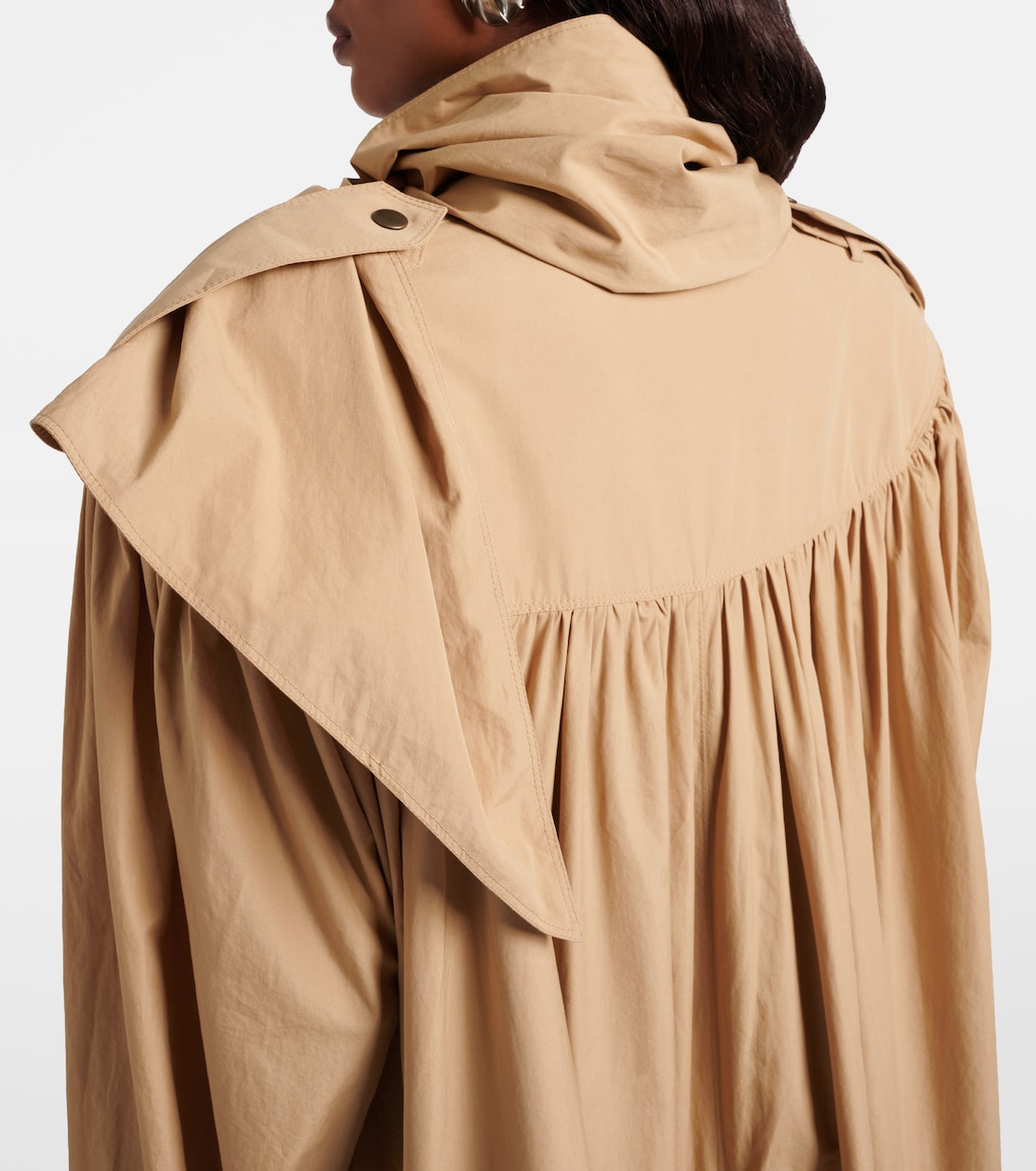 Scarf-detail cotton coat | Chloé