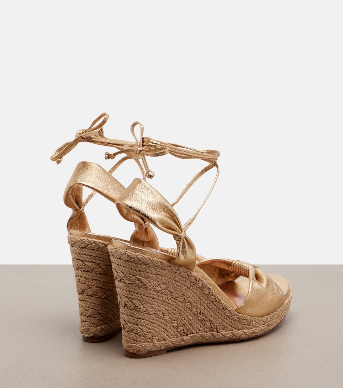 Espadrilles compensées Carina en cuir métallisé | Aquazzura