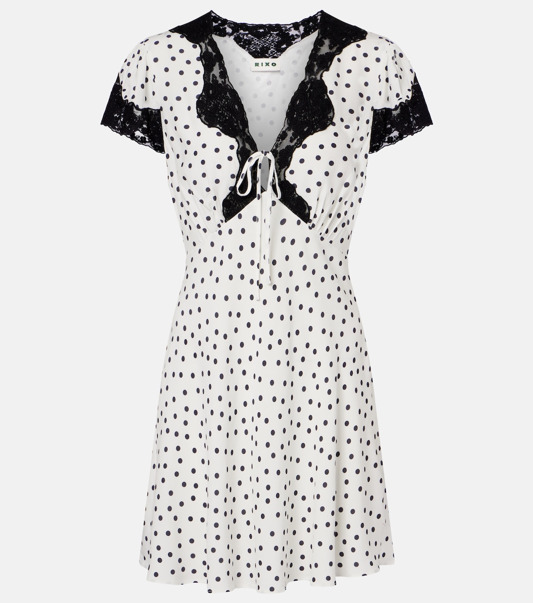 Polka-dot lace-trimmed minidress | Rixo