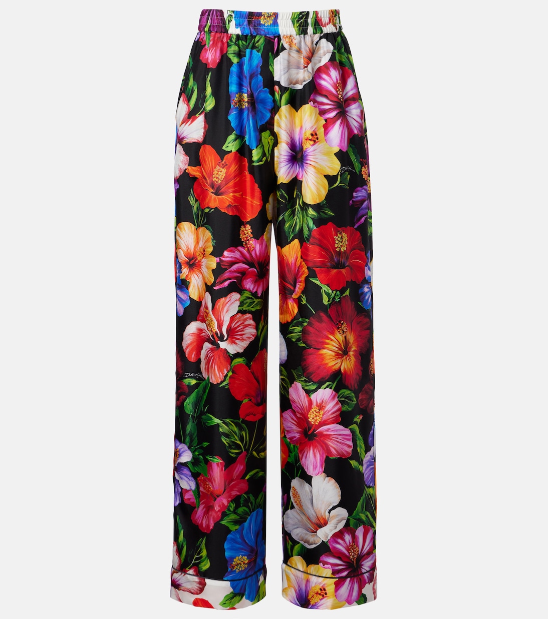 Floral silk satin palazzo pants | Dolce&Gabbana