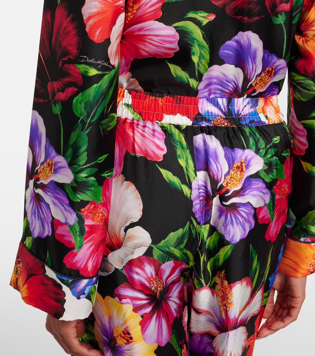 Floral silk satin palazzo pants | Dolce&Gabbana