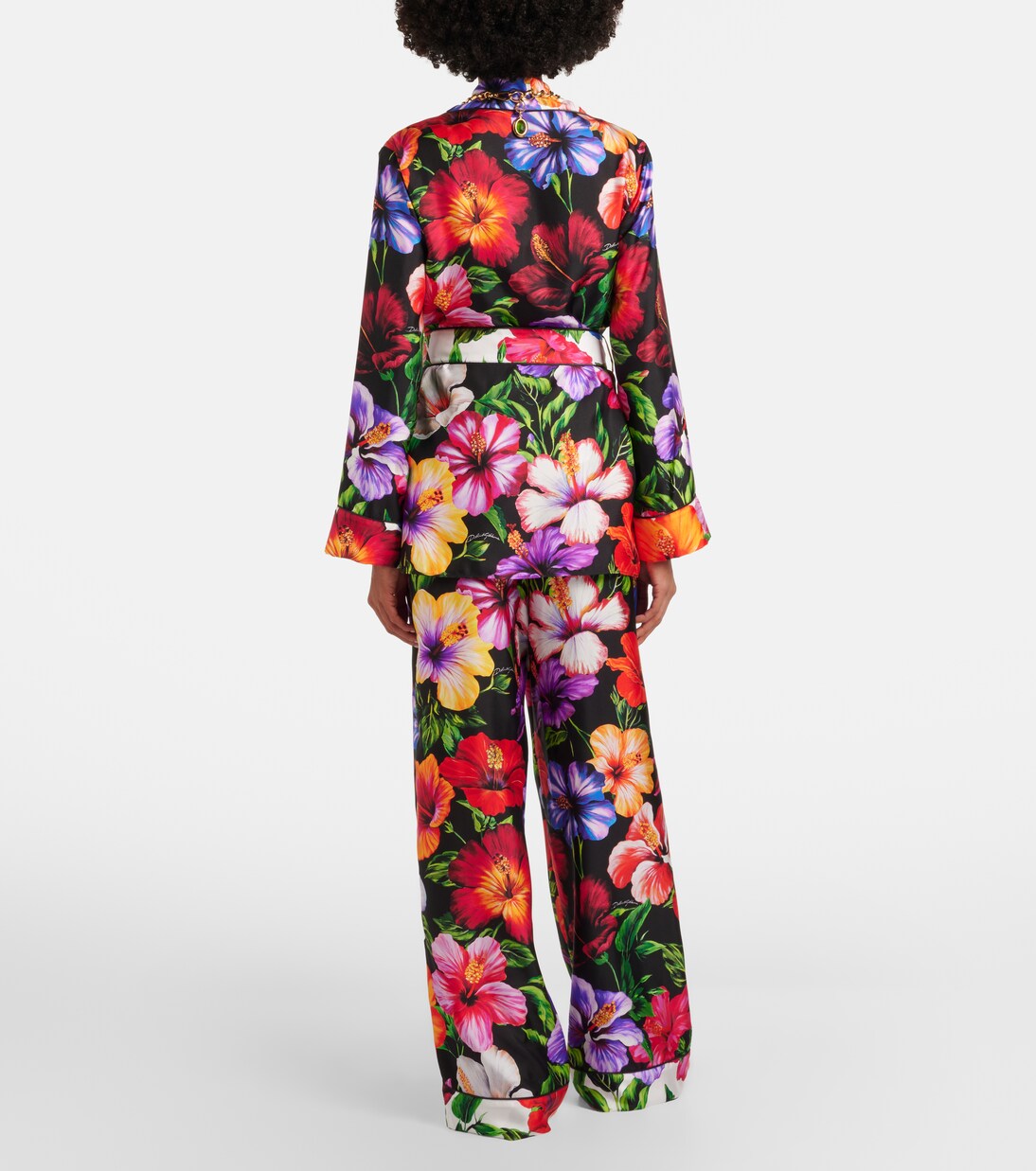 Floral silk satin palazzo pants | Dolce&Gabbana