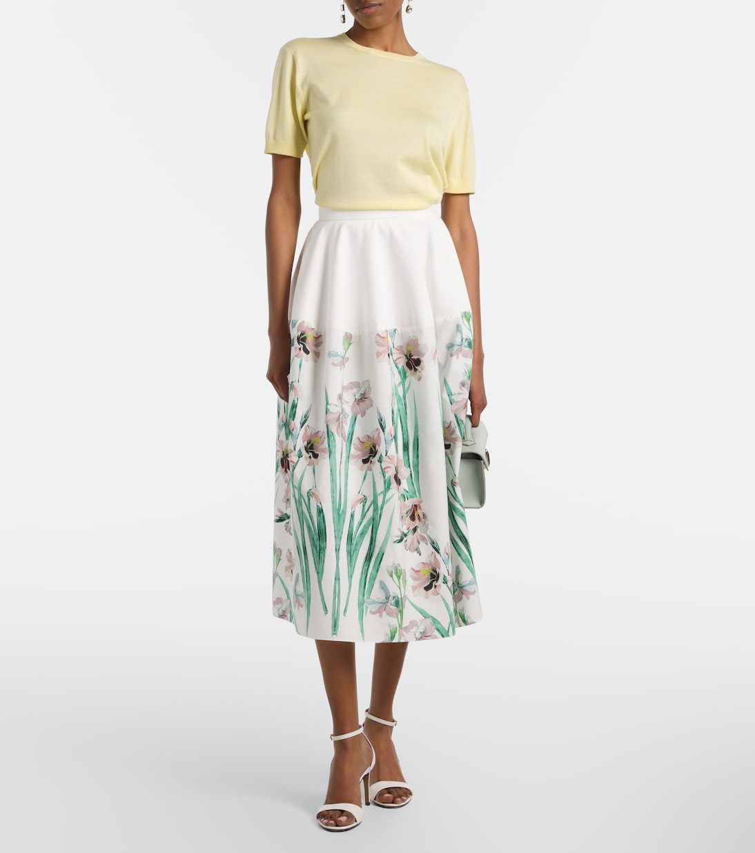 Floral cotton midi skirt | Erdem