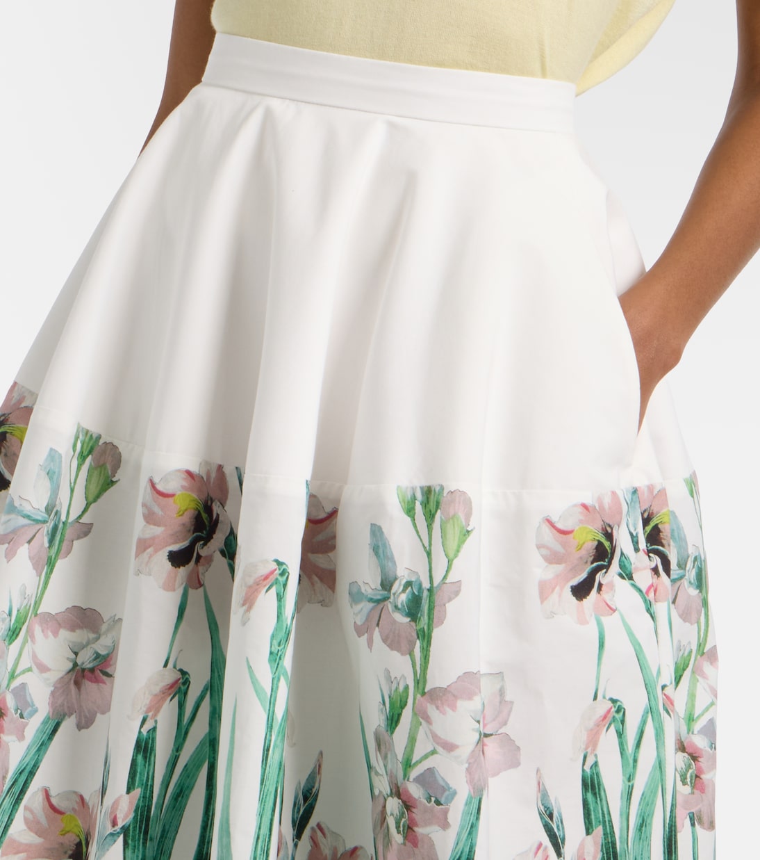 Floral cotton midi skirt | Erdem