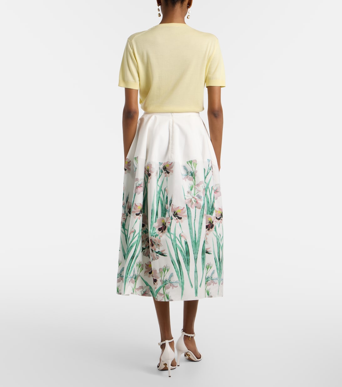 Floral cotton midi skirt | Erdem
