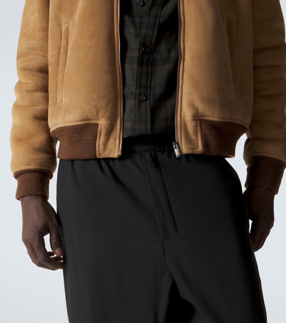 Jacke aus Veloursleder mit Shearling | Saint Laurent