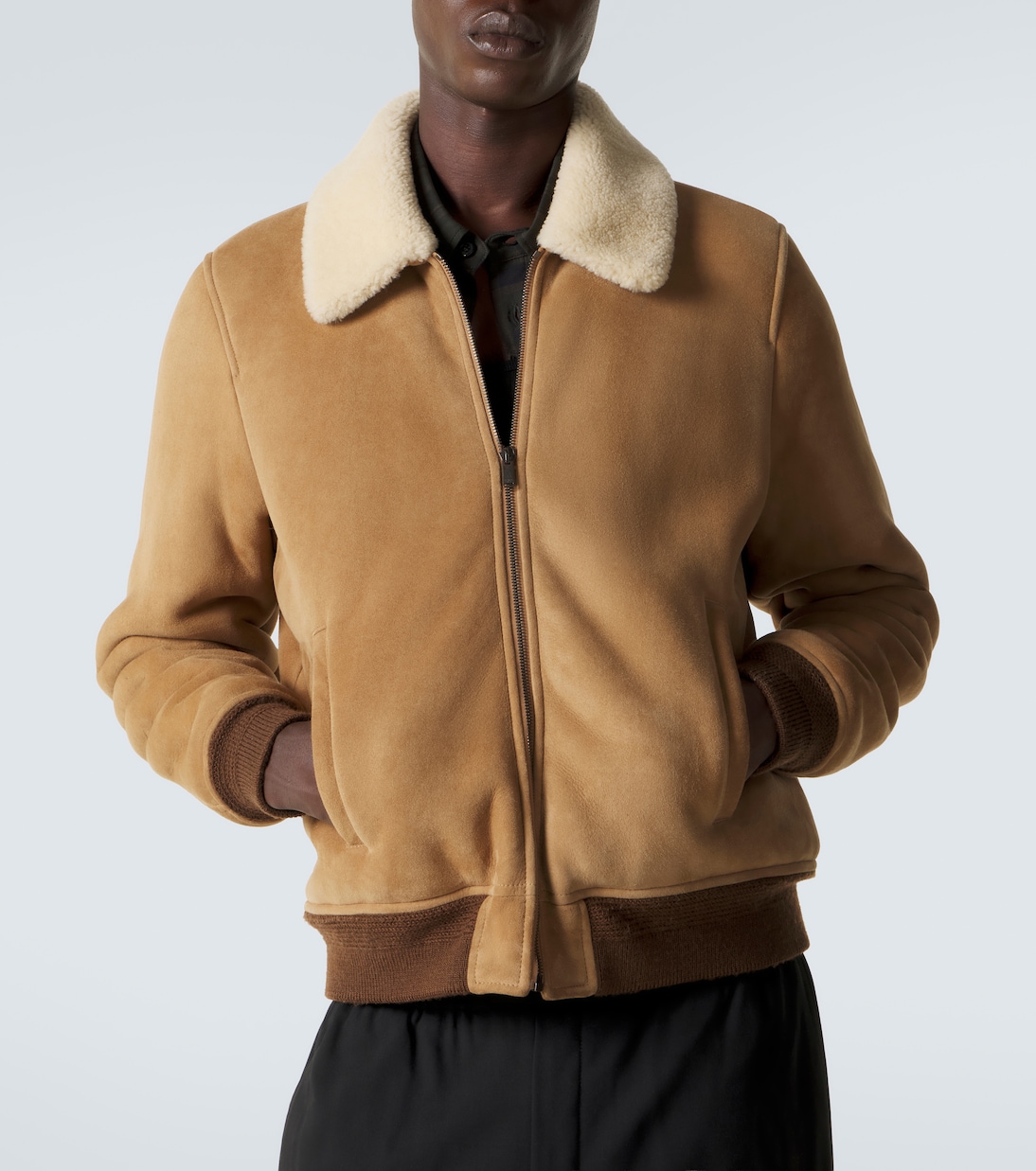 Jacke aus Veloursleder mit Shearling | Saint Laurent