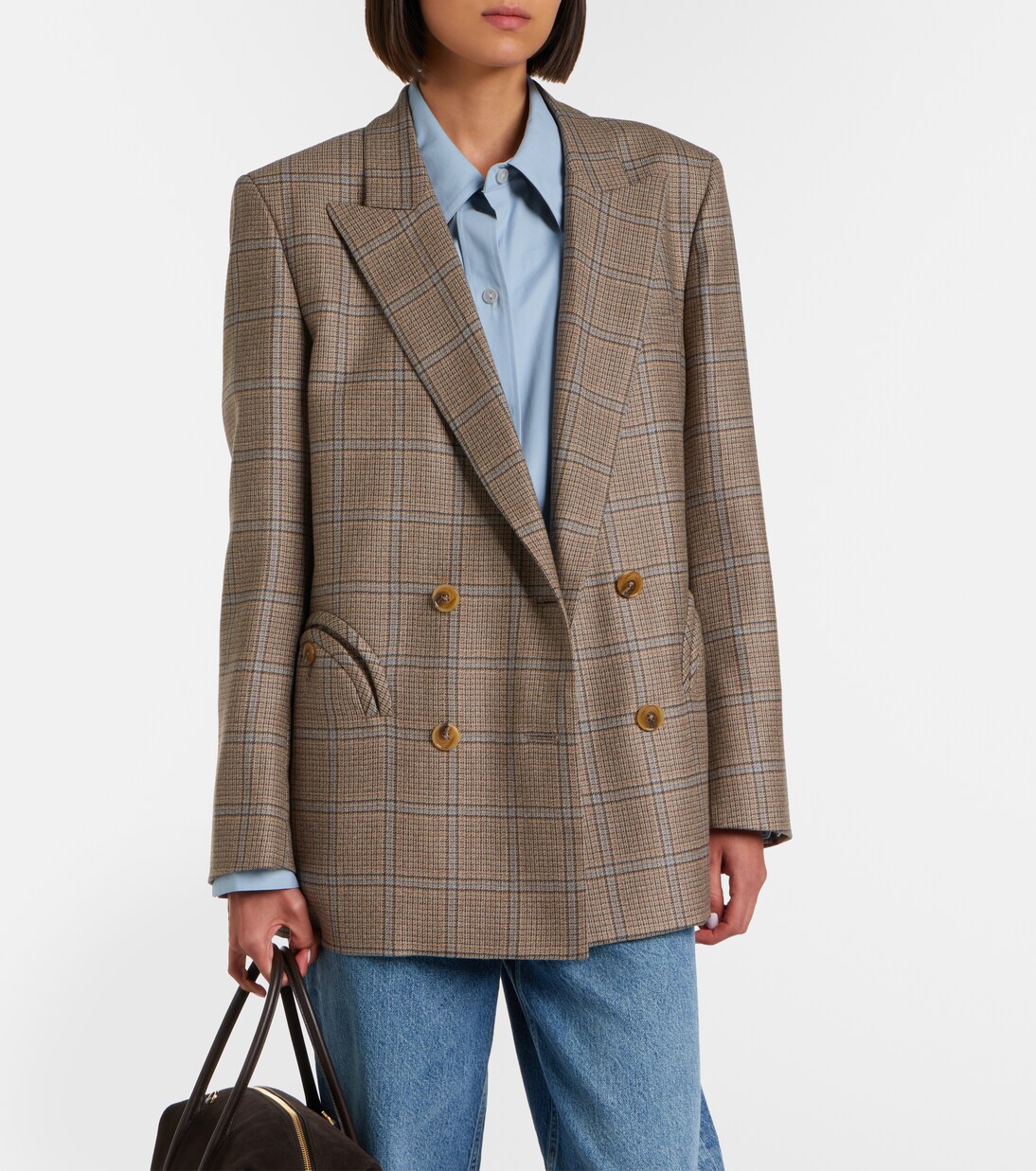 Everynight checked double-breasted wool blazer | Blazé Milano