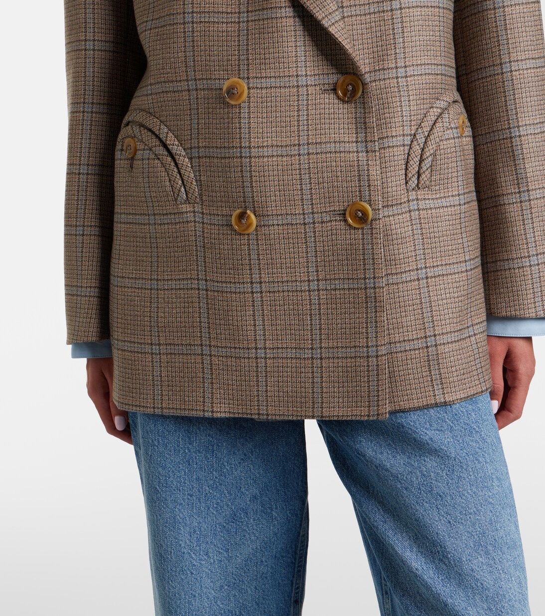 Everynight checked double-breasted wool blazer | Blazé Milano