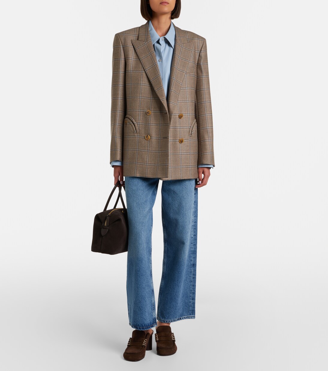 Everynight checked double-breasted wool blazer | Blazé Milano