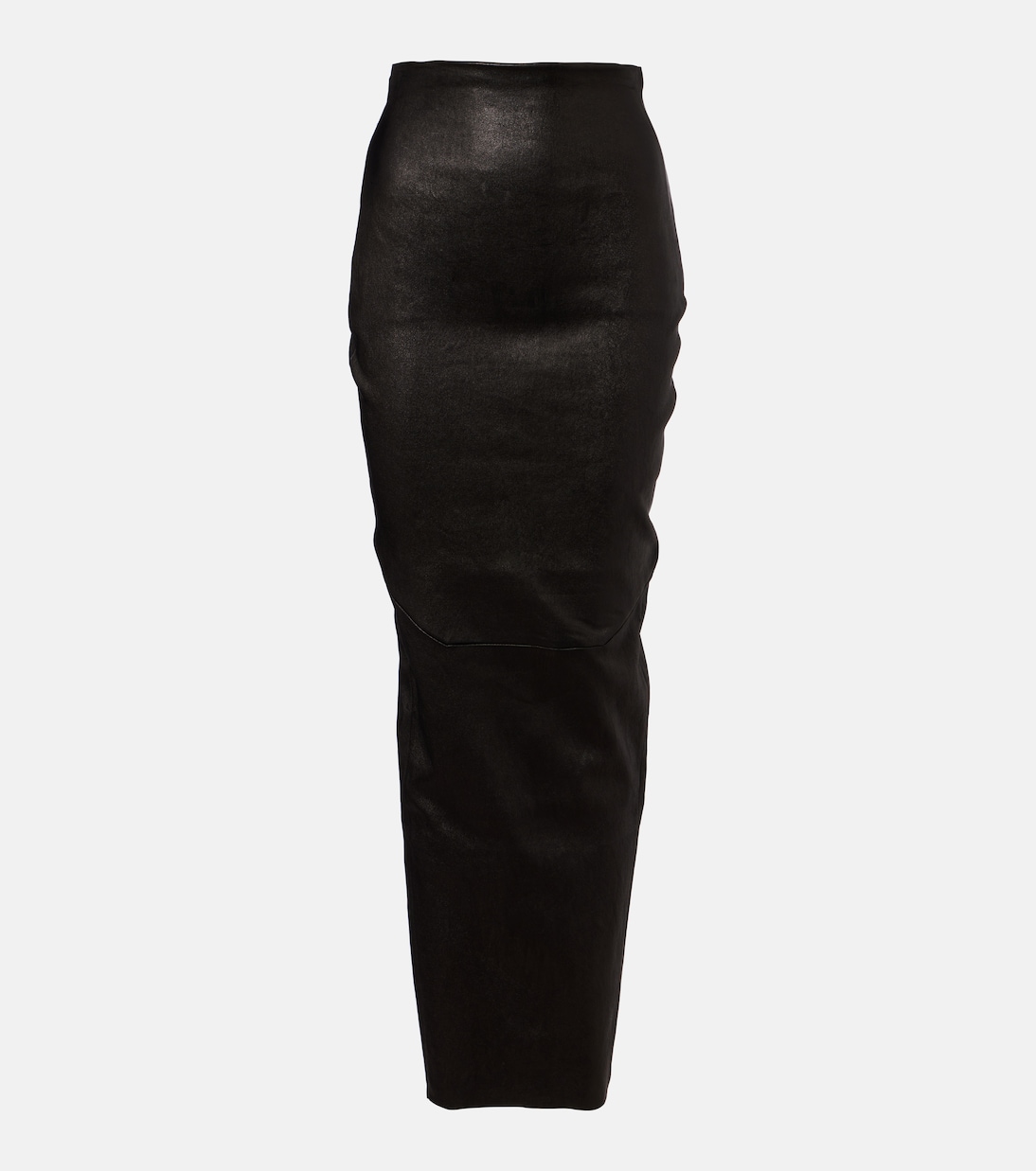 Dirt Pillar leather and cotton midi skirt | Rick Owens