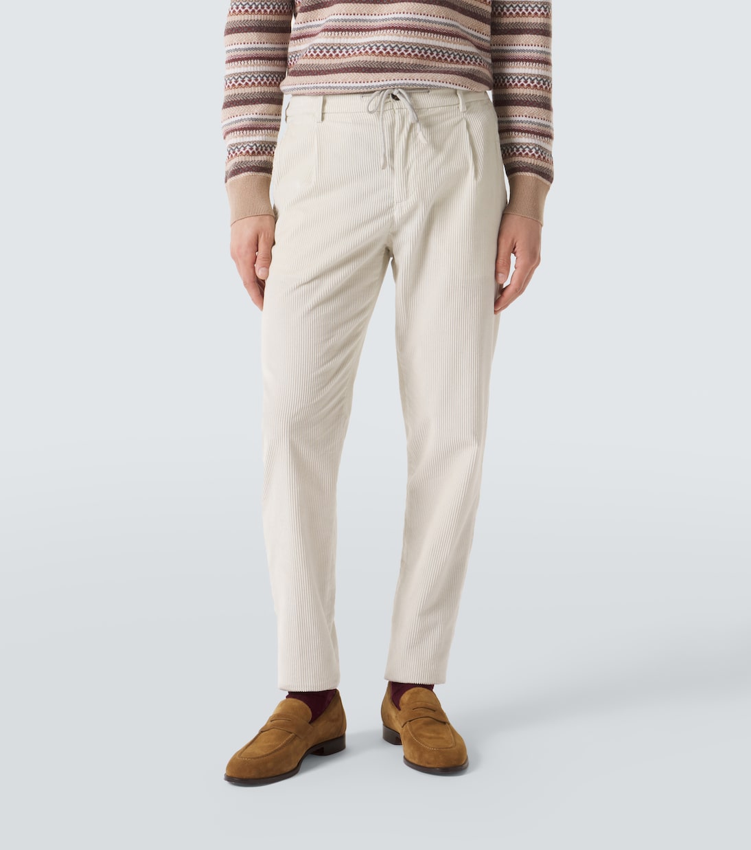 Cotton and cashmere corduroy straight pants | Eleventy