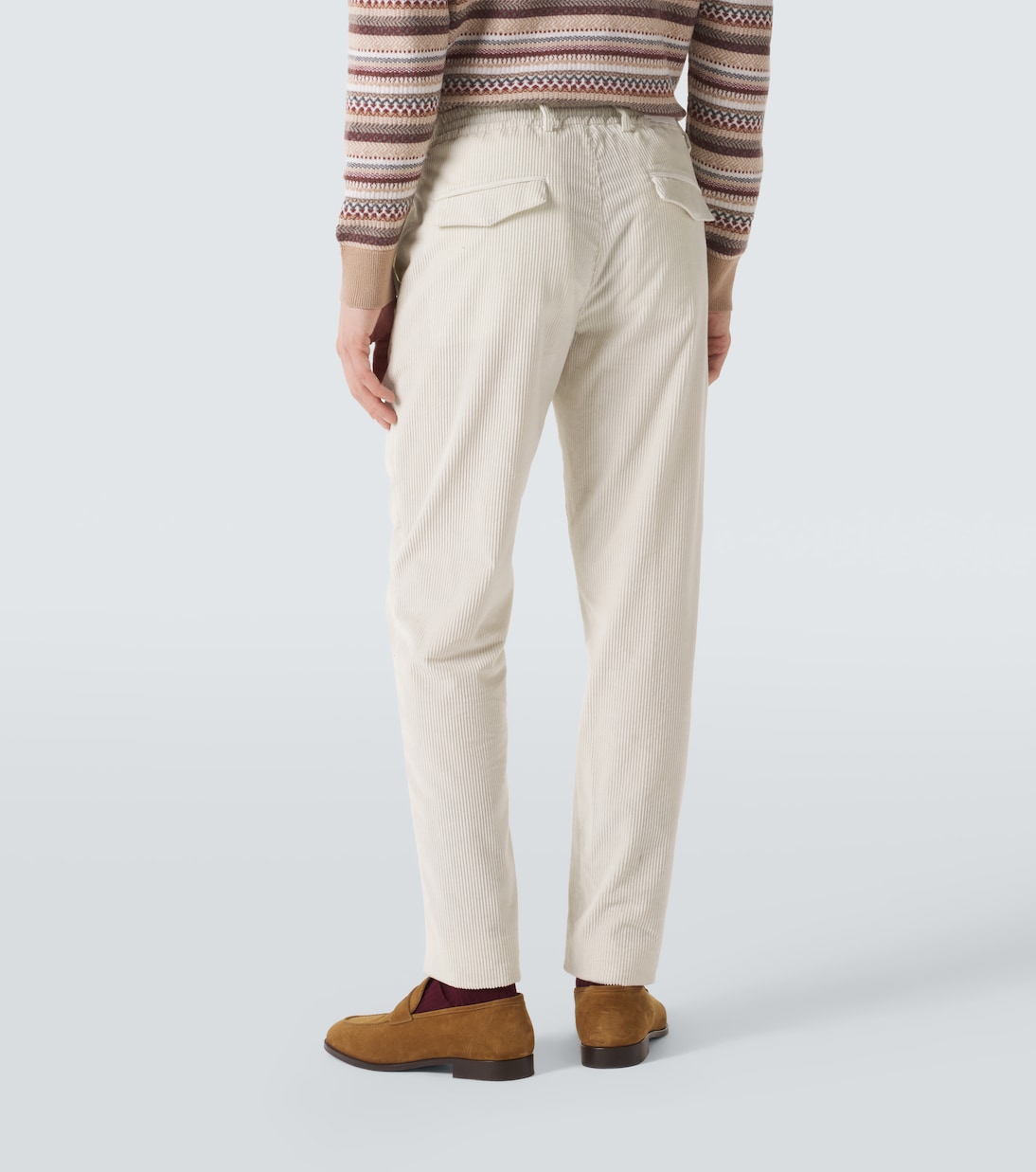 Cotton and cashmere corduroy straight pants | Eleventy