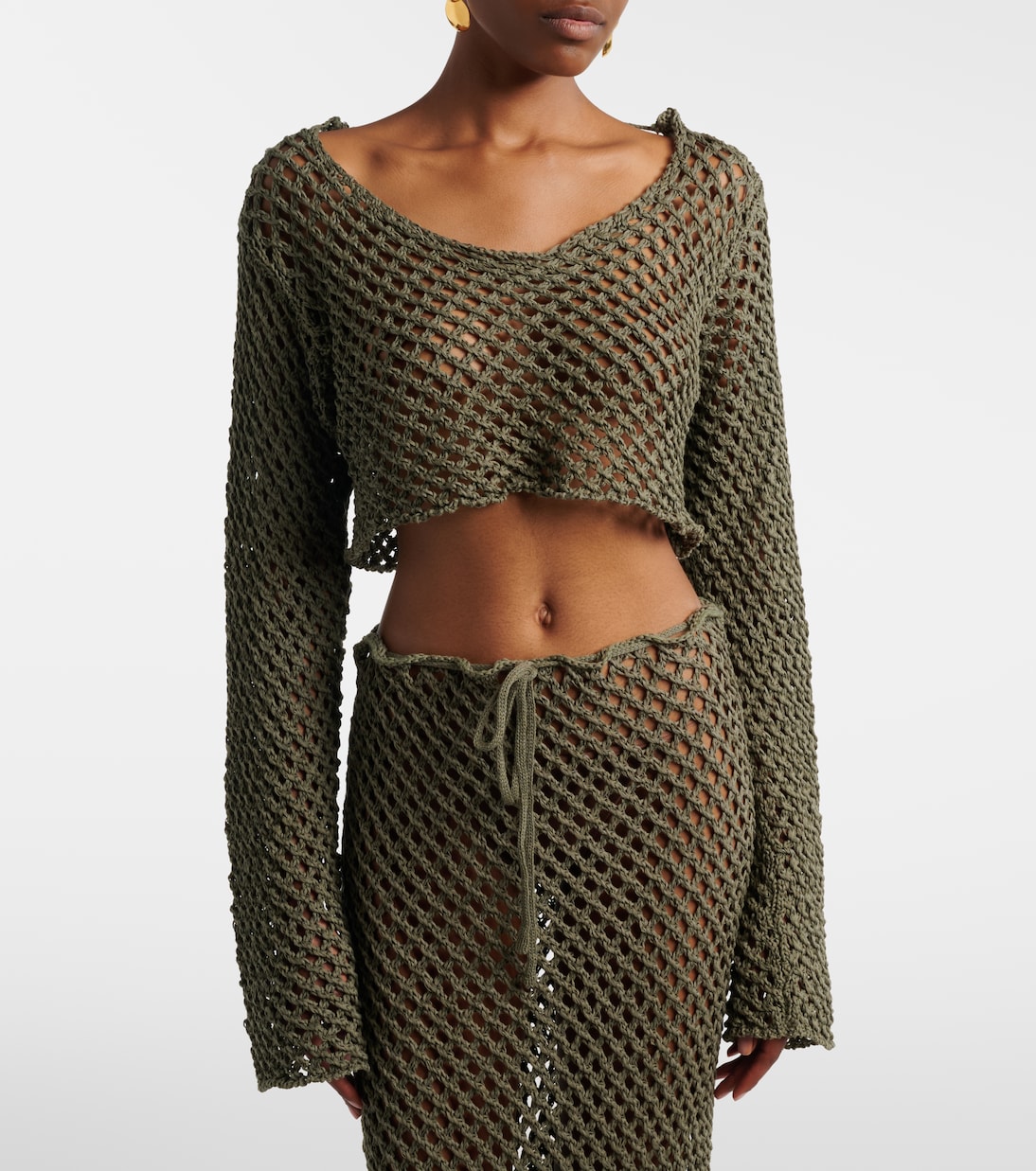 Magen crochet cotton-blend crop top | Bananhot
