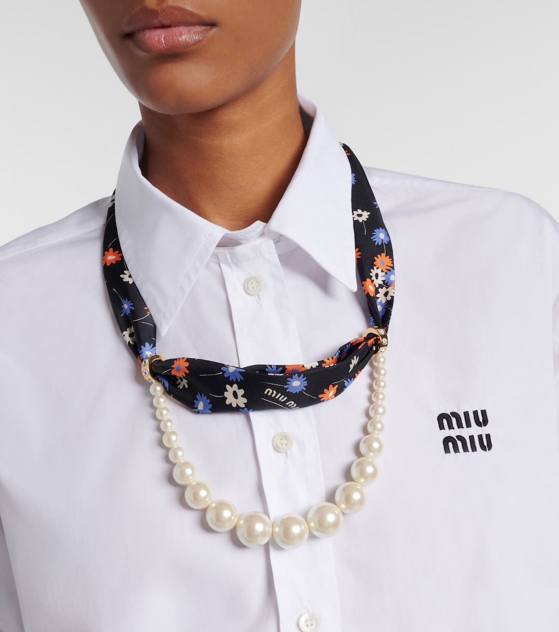 Collar con pañuelo adornado | Miu Miu