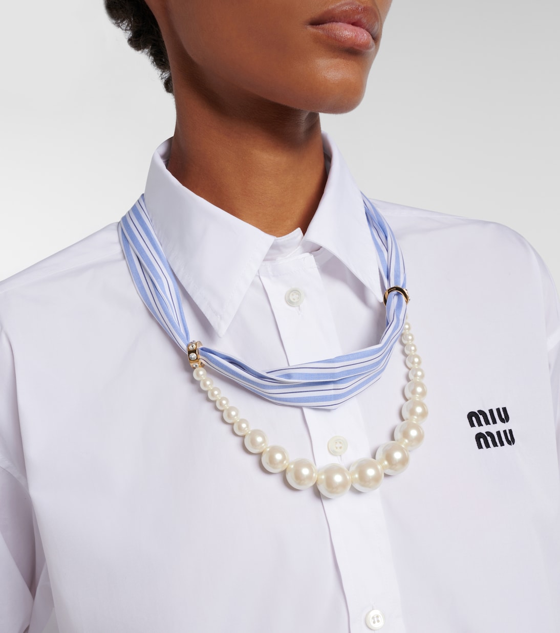 Collar con pañuelo adornado | Miu Miu