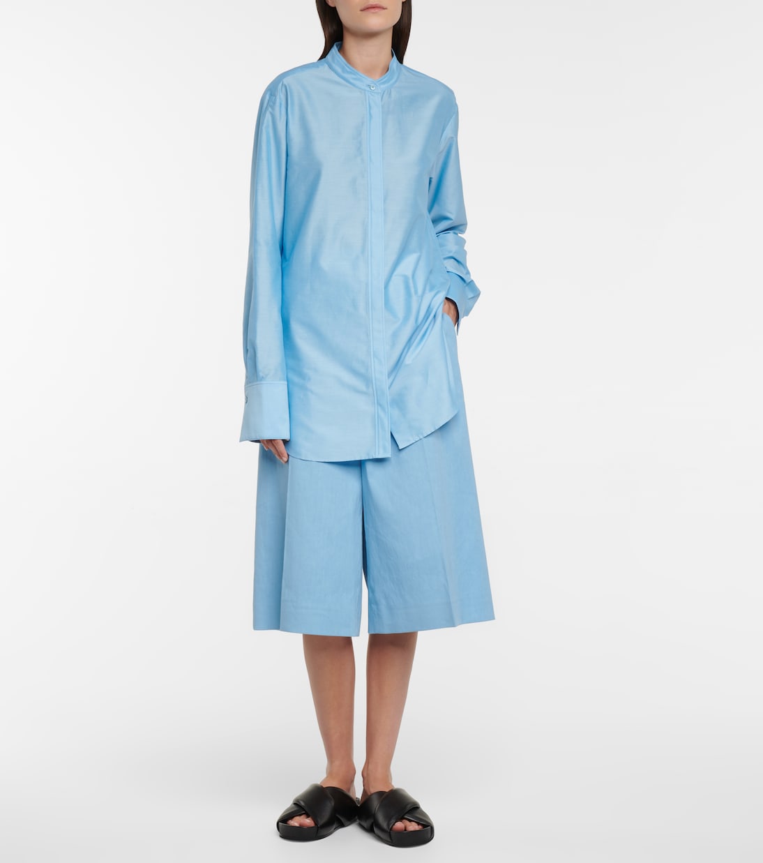 Shorts Tan aus Leinen und Baumwolle | Joseph