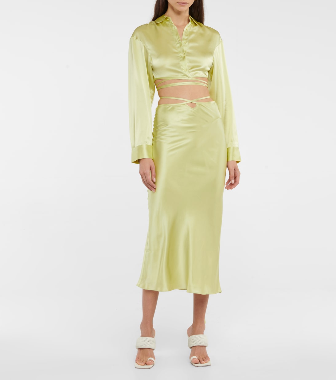 Midirock aus Seidensatin | Christopher Esber