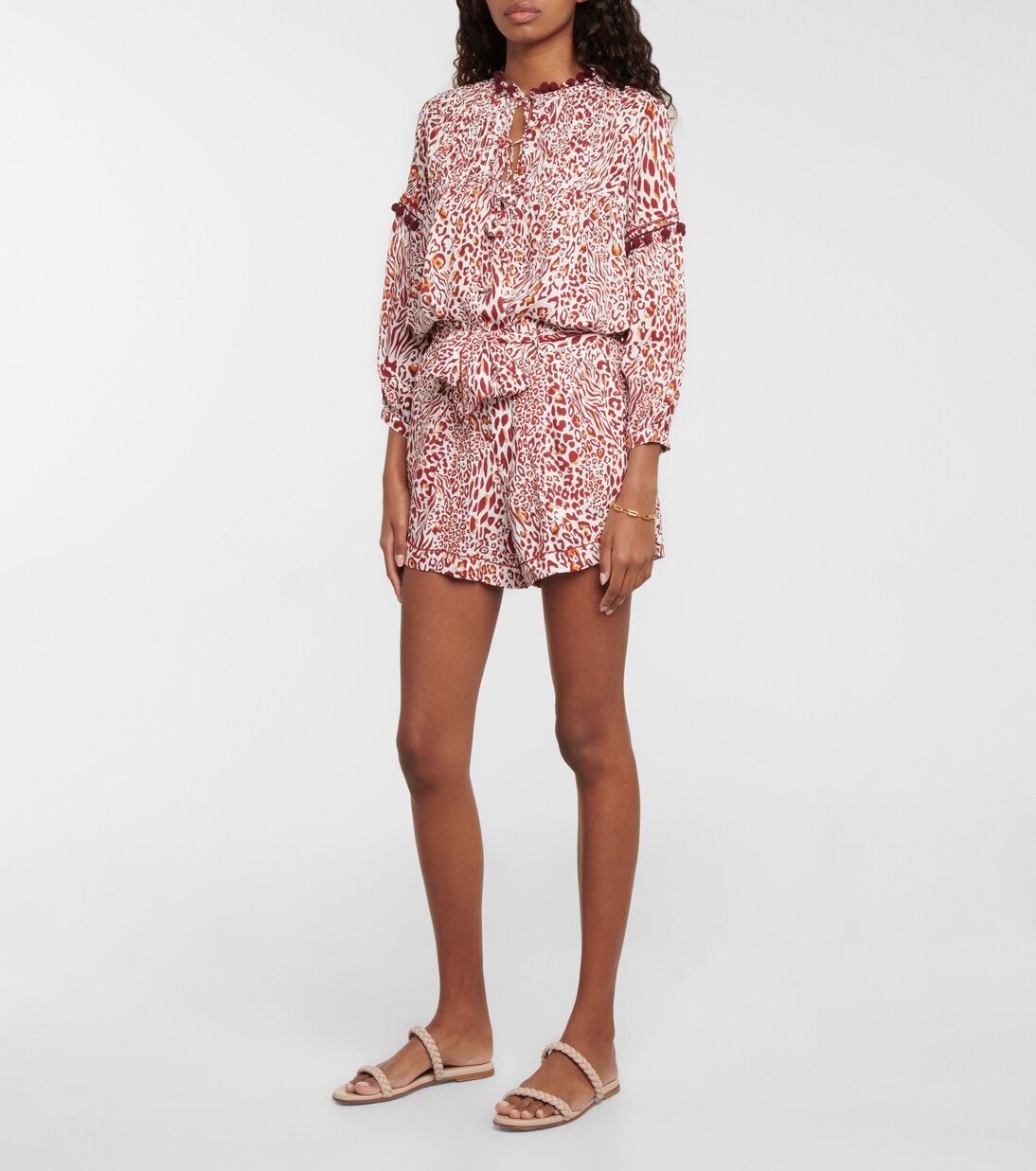 Blouse Clara à motif léopard | Poupette St Barth