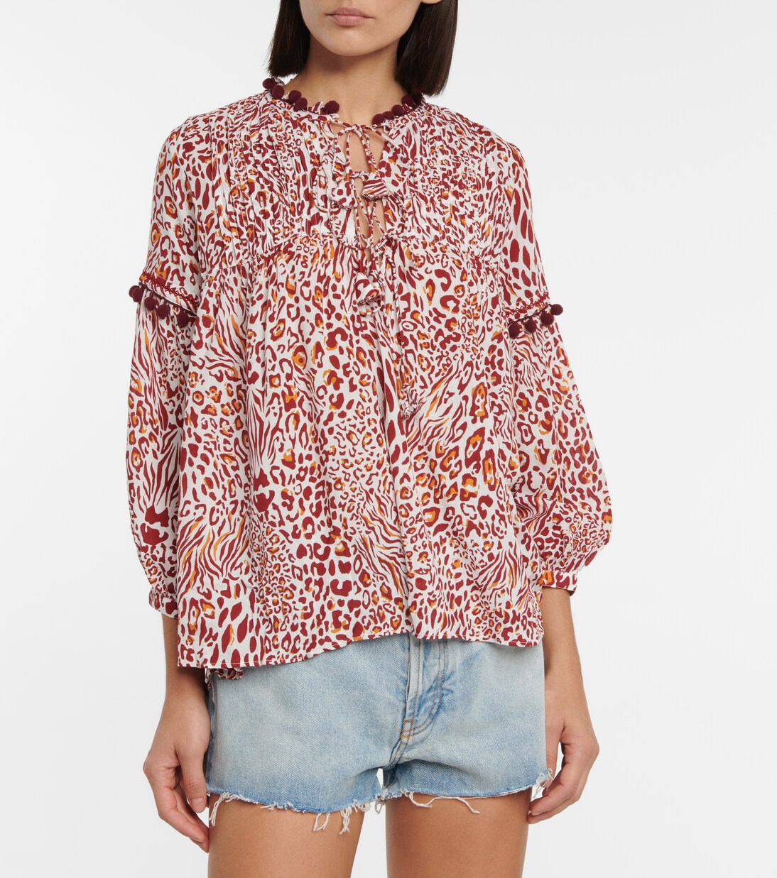 Blouse Clara à motif léopard | Poupette St Barth