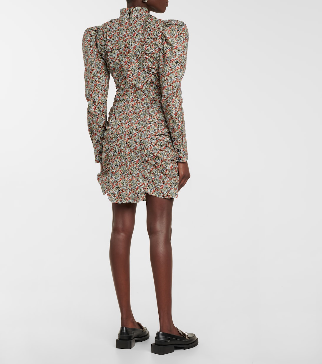 Miniabito in cotone con stampa floreale | Ganni