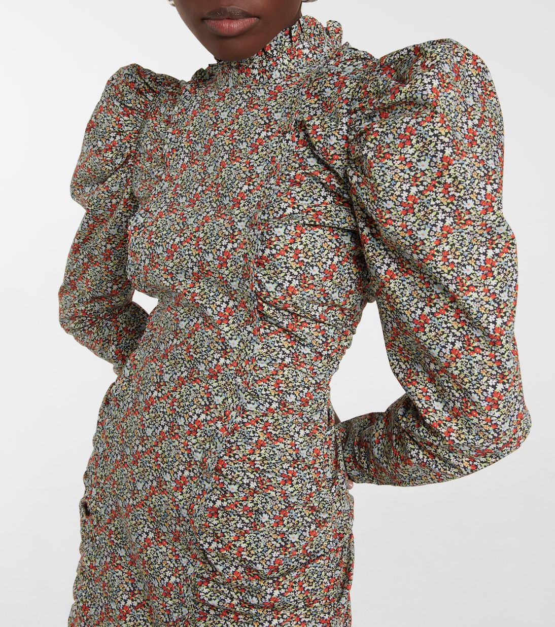 Miniabito in cotone con stampa floreale | Ganni