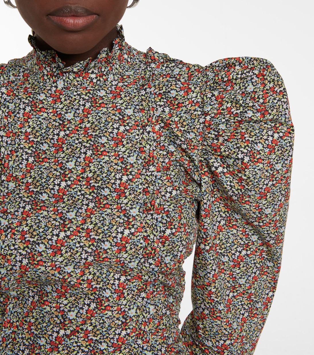 Miniabito in cotone con stampa floreale | Ganni