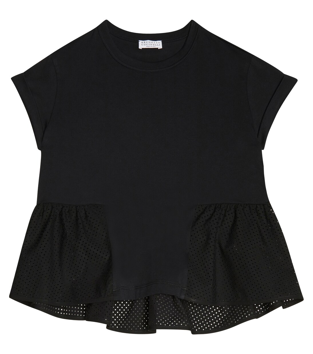 Mesh and cotton T-shirt | Brunello Cucinelli Kids
