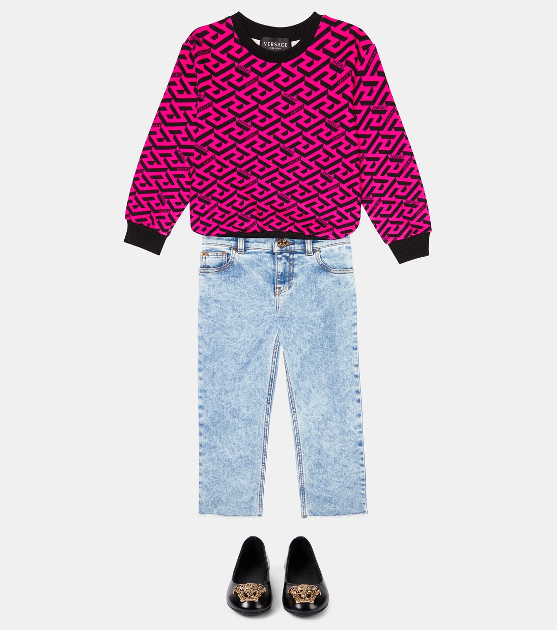 Logo cotton sweatshirt | Versace Kids