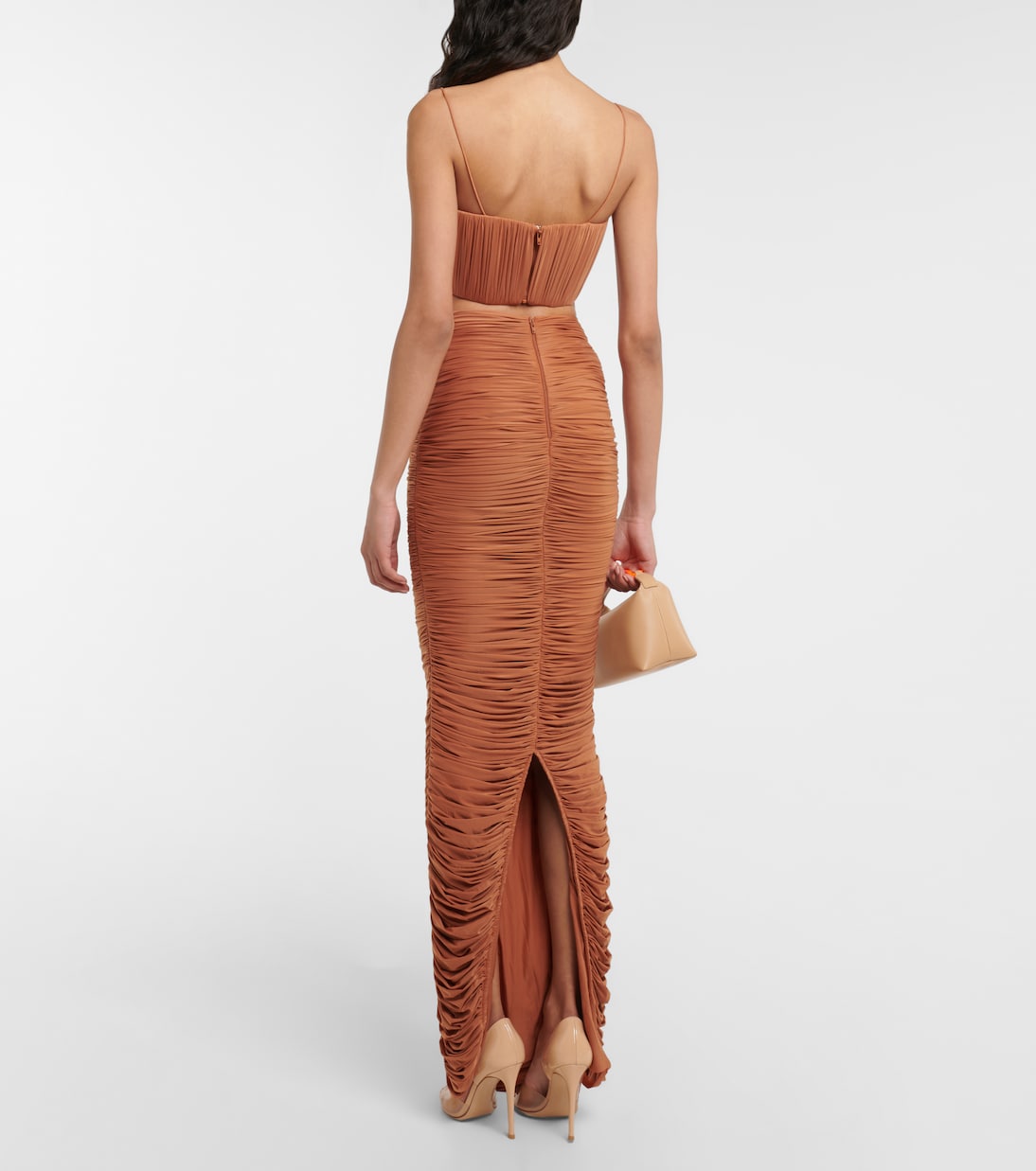 Falda larga Hartley fruncida | Alex Perry