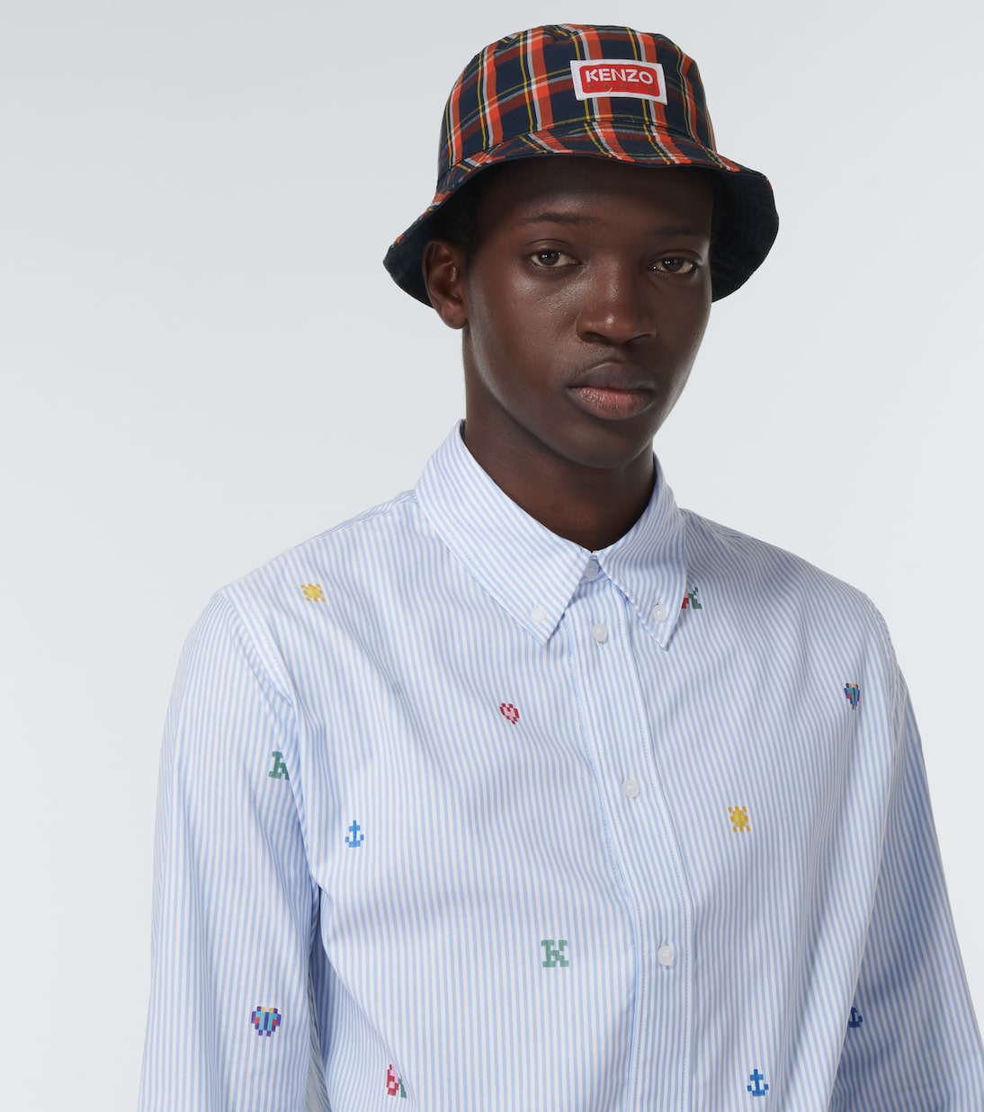 Logo checked cotton bucket hat | Kenzo