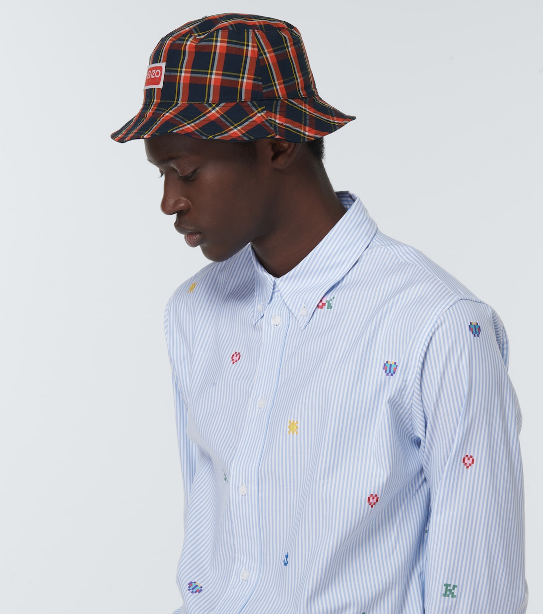 Logo checked cotton bucket hat | Kenzo