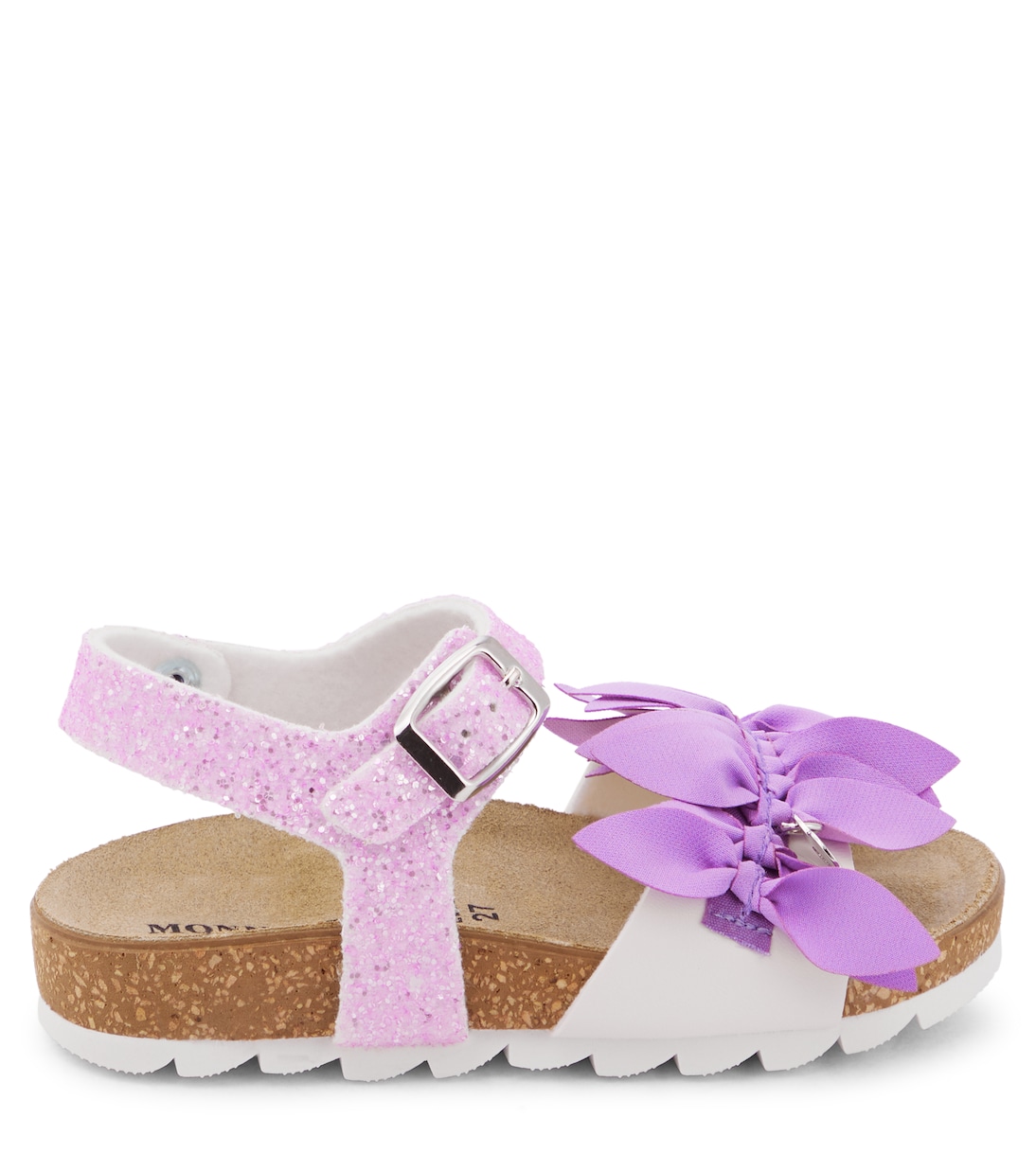 Floral-appliquéd sandals | Monnalisa