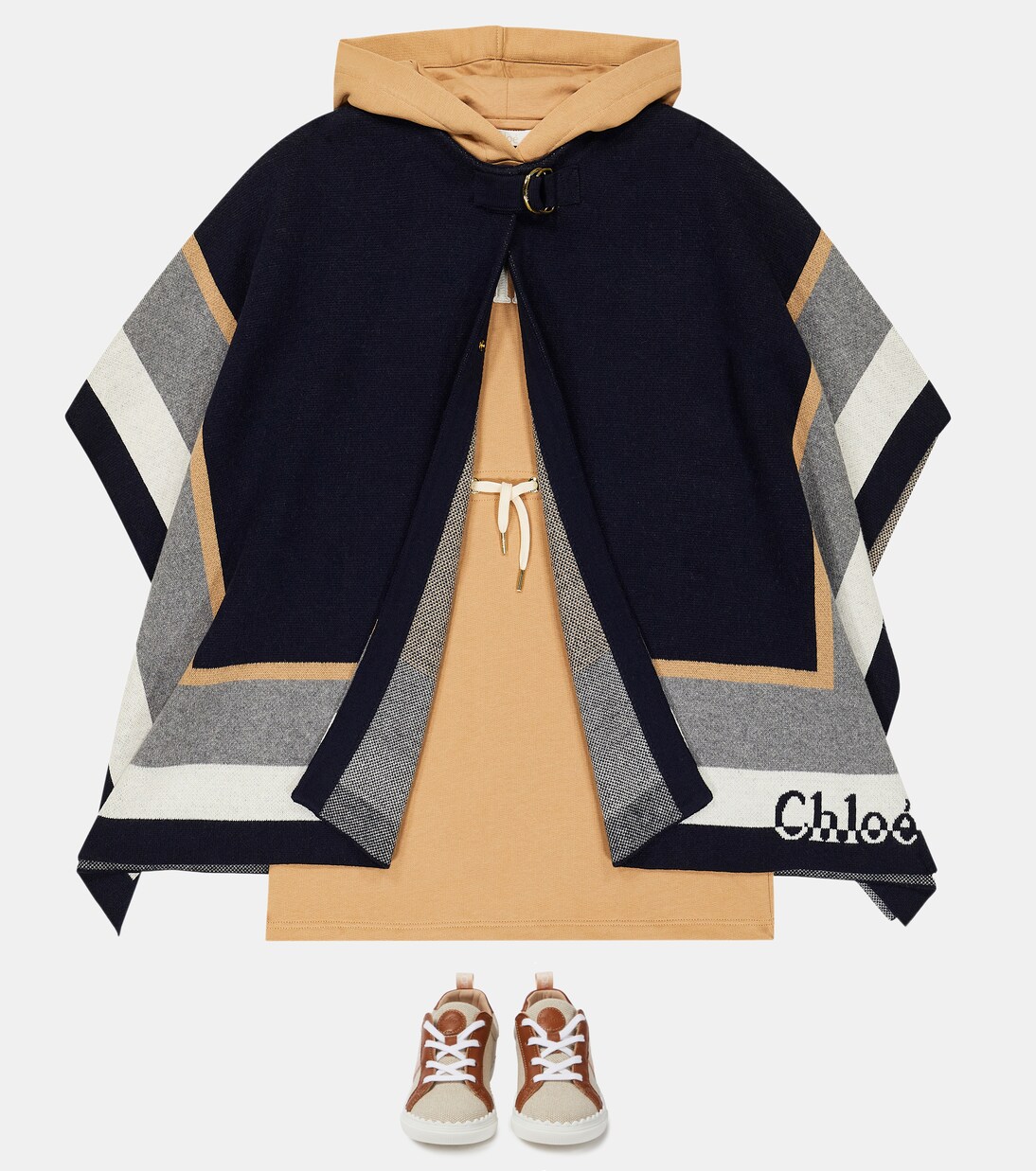 Logo cotton sweatshirt dress | Chloé Kids