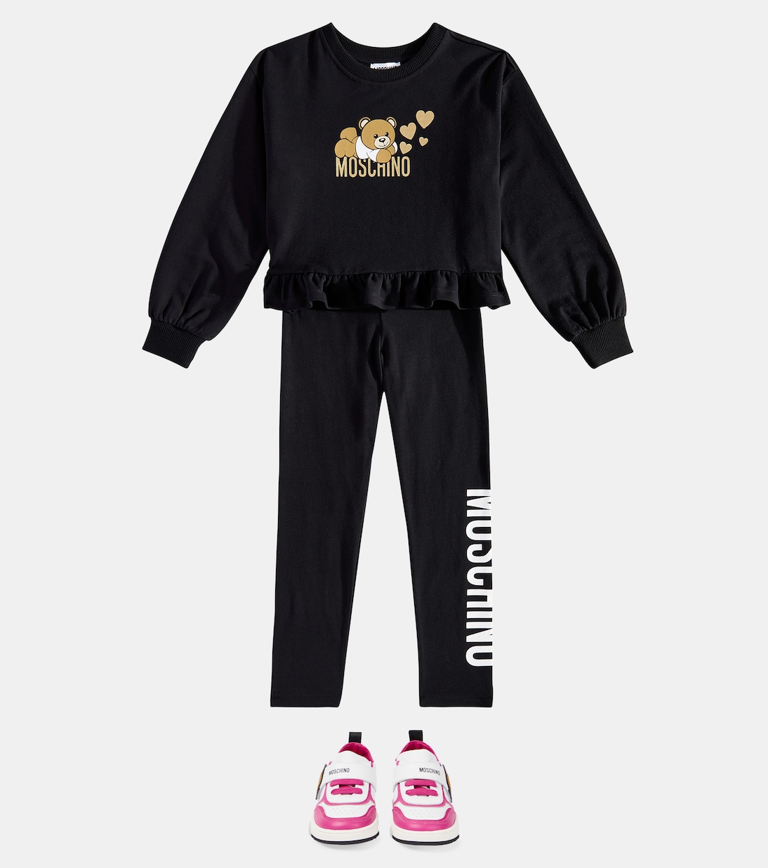 Logo cotton-blend leggings | Moschino Kids
