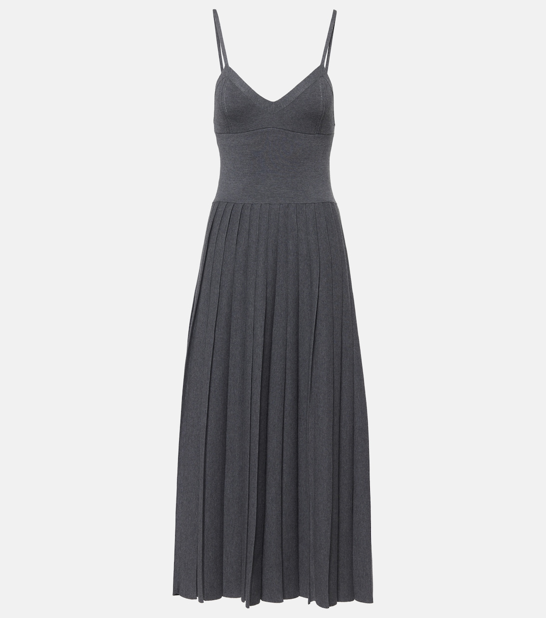 Elio pleated wool midi dress | Khaite